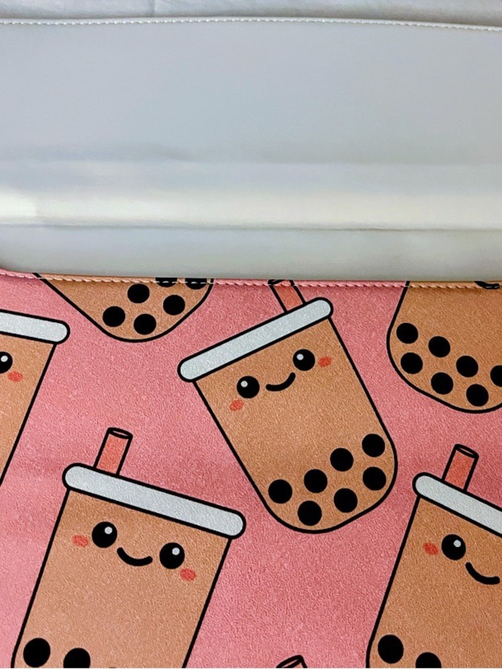 Laptop Sleeve for 15” Pink Bubble Tea with Kawaii Boba Print - Picture 6 of 14